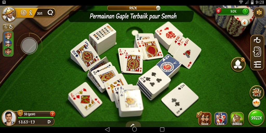 Tampilan gameplay Gaple yang seru dan interaktif di 99ZK.