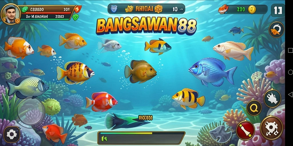 Gambaran gameplay menembak ikan di BANGSAWAN88.