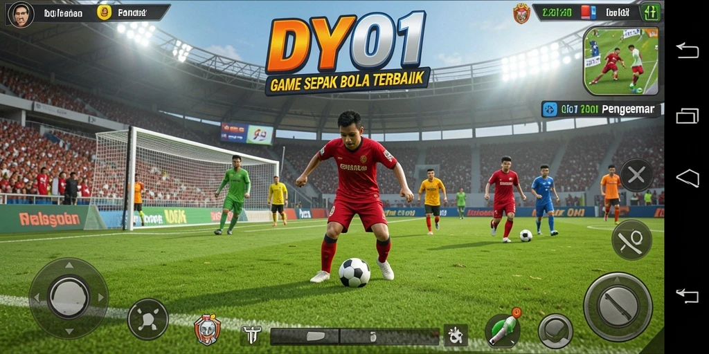 Tampilan gameplay DY01 yang menarik dalam pertandingan sepak bola.
