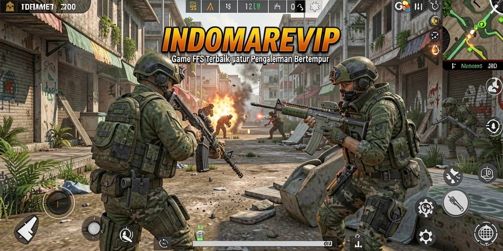 Tampilan gameplay seru di INDOMAREVIP saat pertempuran sengit.