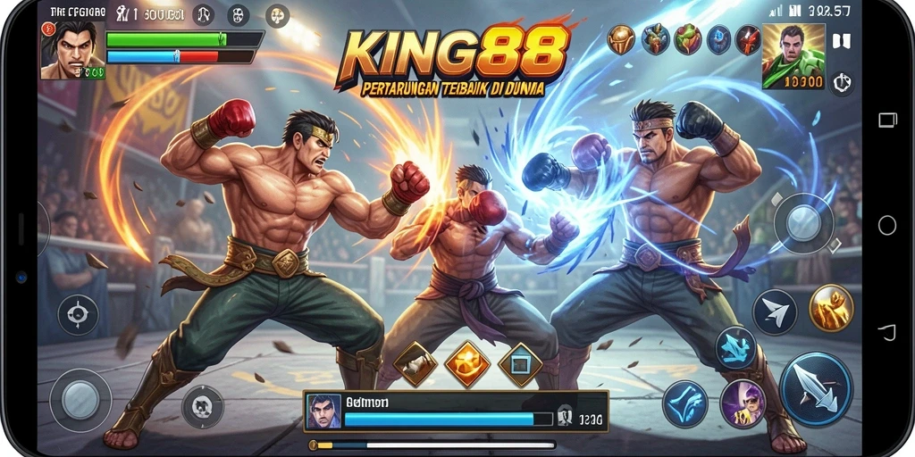 Tampilan menarik dari gameplay pertempuran di KING88.