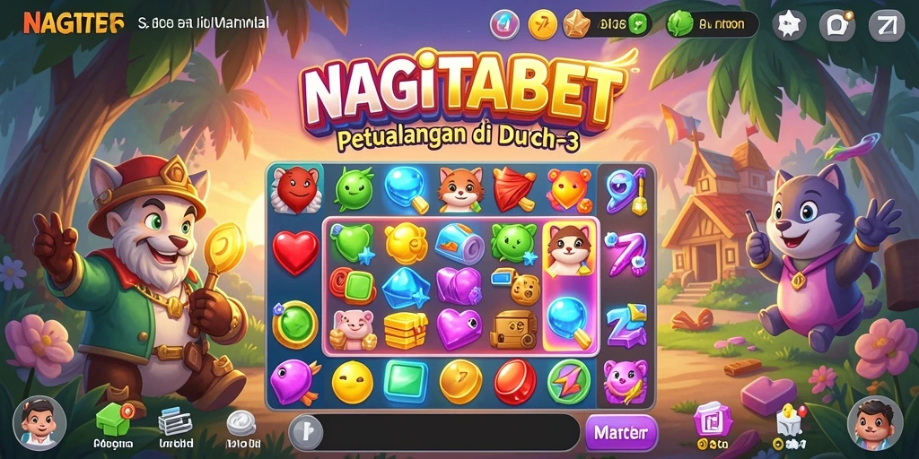 Tampilan gameplay NAGITABET yang penuh warna dan menyenangkan.