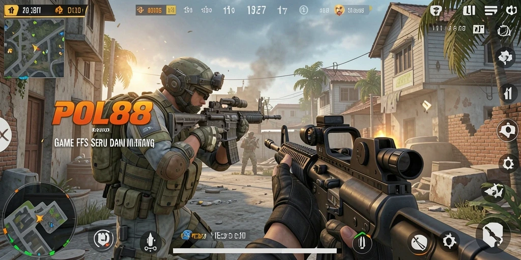 Screenshot gameplay POL88 menampilkan aksi tembak-menembak yang seru.