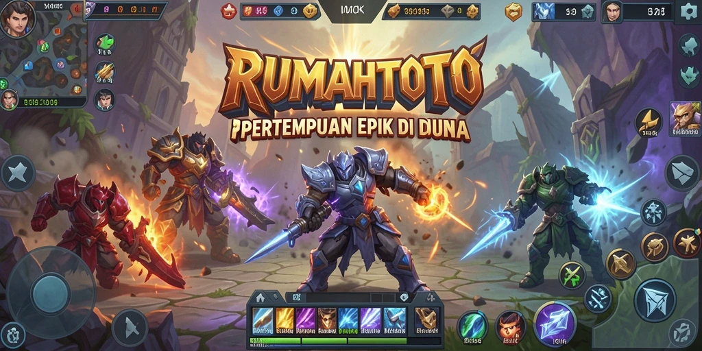 Tampilan dinamis gameplay RUMAHTOTO yang memukau dan penuh aksi.