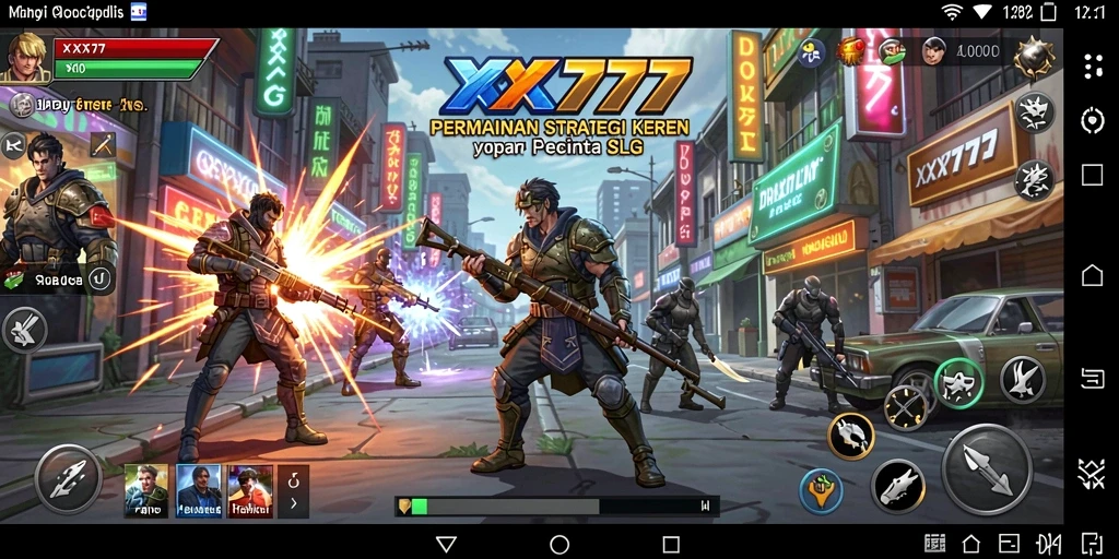 Tampilan gameplay dinamis dari XXX777 yang penuh aksi.